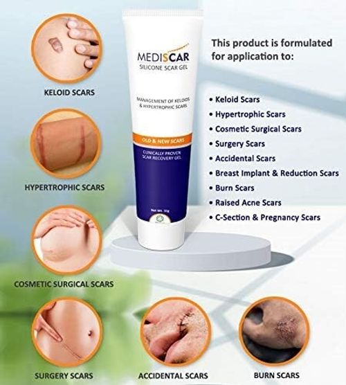 Silicone Gel for Scar Treatment - Mediscar (Acne, Wound, Burn, Spots Marks) 30g — image 5