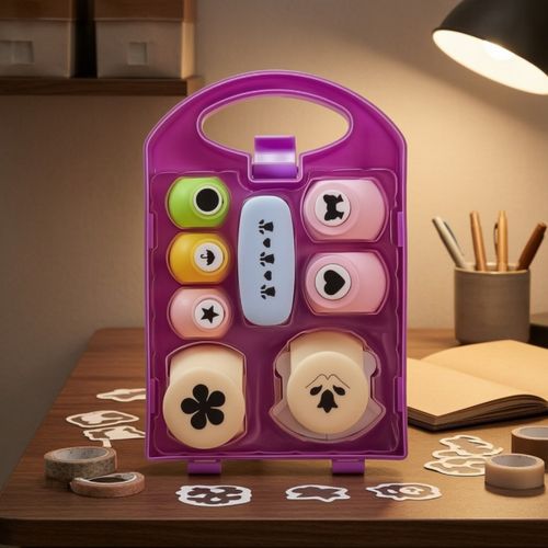 Paper Craft Tool Kit with Case Colorful Craft Punch Set with Storage Case — image 9