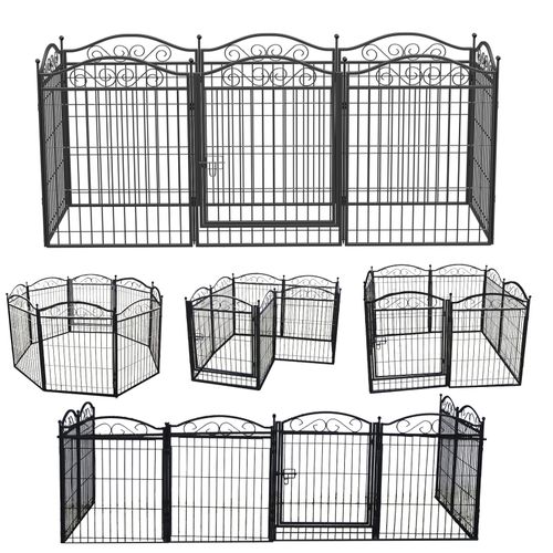 Indoor/Outdoor Pet Dog Pen Puppy Playpen Garden Enclosure Run Cage Metal Barrier — image 9