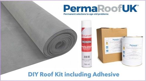 DIY Rubber Roofing Kit For Flat Roofs 1.14mm EPDM membrane & Adhesives Only
