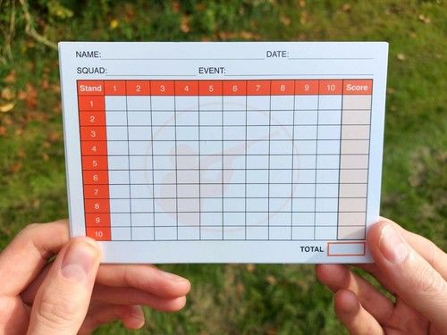 Clay Pigeon Shooting Score Cards - Score Tracker - Pads Scoring Competition Card