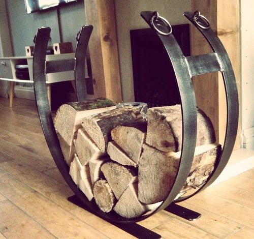 WROUGHT IRON LOG HOLDER, LOG BASKET, LOG STORAGE, METAL LOG HOLDER. LOG Basket. 