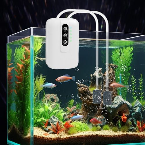 Silent Aquarium Oxygen Pump Air Pump Fish Tank Twin Outlet Valve Accessories UK — image 15