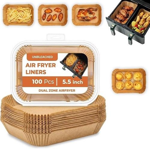  Air Fryer Liners, 100Pcs Disposable Baking Parchment Paper, Non-Stick & Greasep