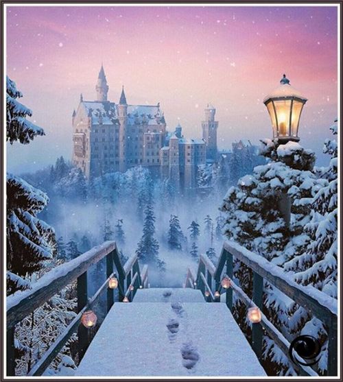 Winter Castle 1239 Chart Counted Cross Stitch Pattern Needlework