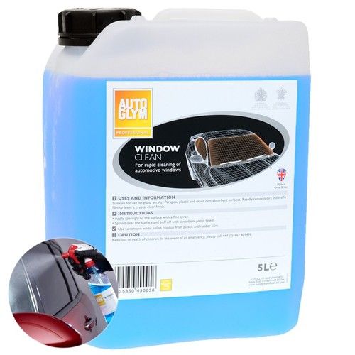 AUTOGLYM WINDOW GLASS CLEANER 5 LITRE - PROFESSIONAL RANGE - TRADE - FAST GLASS