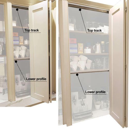 Folding sliding door system for kitchen cabinets and wardrobe doors upto 2m high — image 4