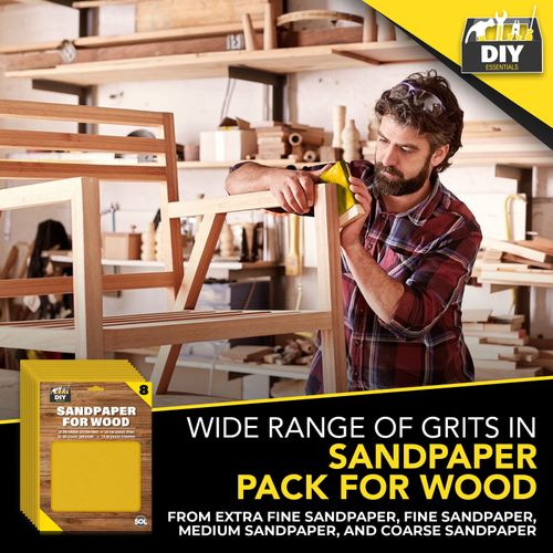 8 Assorted Sandpaper Sheets 60 100 150 240 Mixed Grit Fine Extra Medium Coarse — image 7