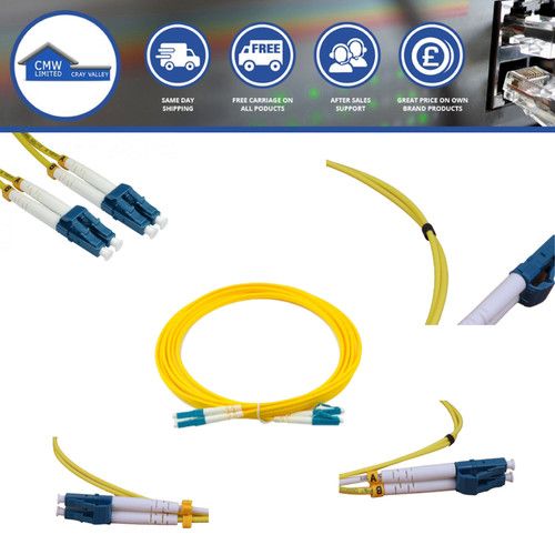 Fibre Optic Patch Cable LC to LC Duplex OS2 Singlemode w/ 2mm Jacket Yellow