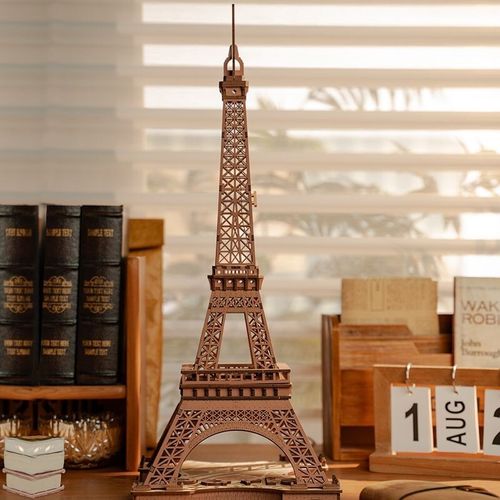 Rolife 4 lighting modes 3D Wooden Puzzle Eiffel Tower's Night DIY Model Toy — image 2