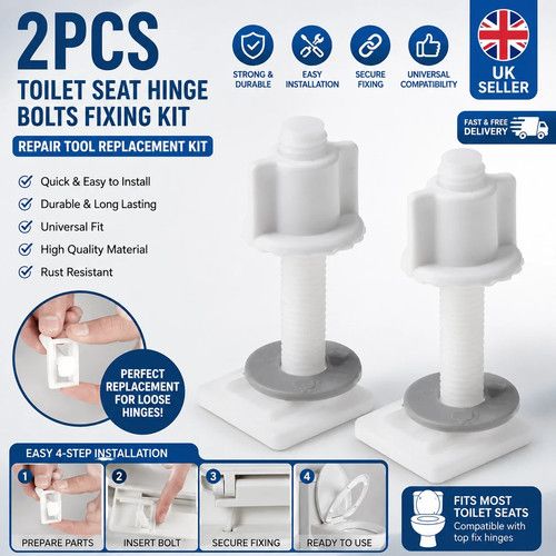 2Pcs Repair Tool Replacement Toilet Seat Hinge Bolts Screws Fixing Fitting Kit