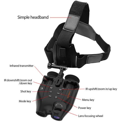 Night Vision Goggles Helmet & Head Mounted Binoculars Digital Infrared Goggles — image 3
