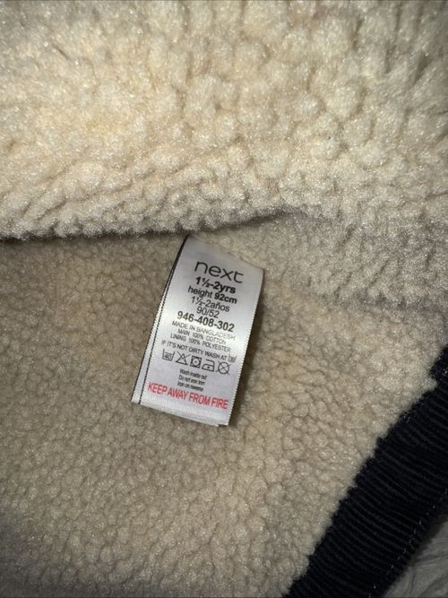 Next Navy Corduroy Jacket, Fleece Lined, 18-24 Months, Excellent Condition