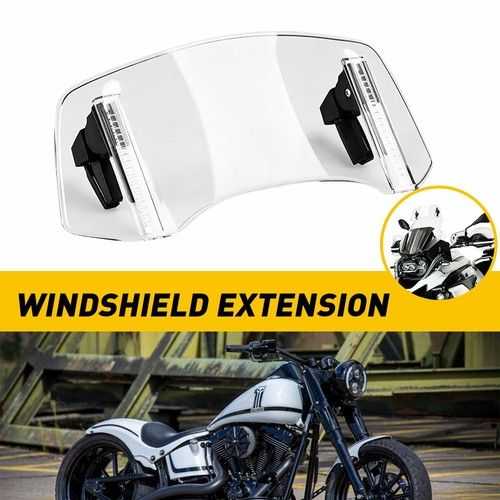 Motorcycle Spoiler Wind Screen Windshield Extension Deflector Extender Adjust Uk