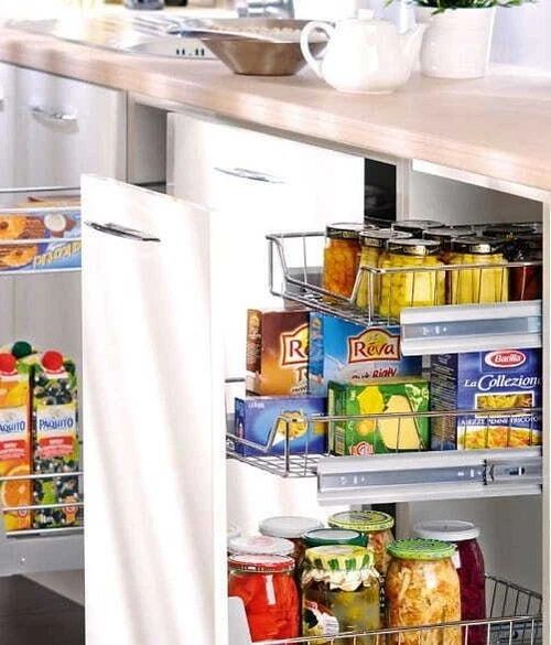 Pull-Out Storage Basket Wire Larder Kitchen Cupboard Soft Close Organiser — image 7