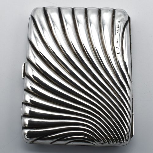 Victorian Solid Silver Aide De Memoir Card Case 1893 Sunbrust Gadrooned — image 2