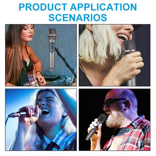 2x Wireless Microphone UHF Rechargeable Handheld Mic System Receiver Cordless — image 5