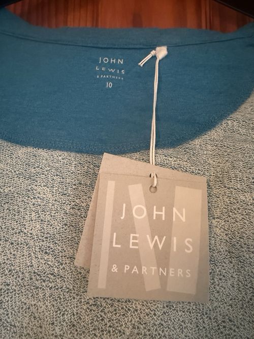 John Lewis & Partners Women's Blue Full Zip Hooded Hoodie Pockets 10 Print — image 3