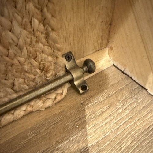New- Antique Brass Stair Carpet Rods 70cm. Set of 13 Round Finials with Brackets