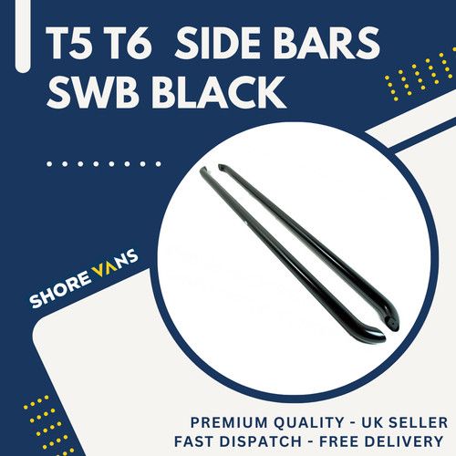 VW T5 T6 SIDE BARS SWB SPORTLINE BLACK POWDER COAT FINISH