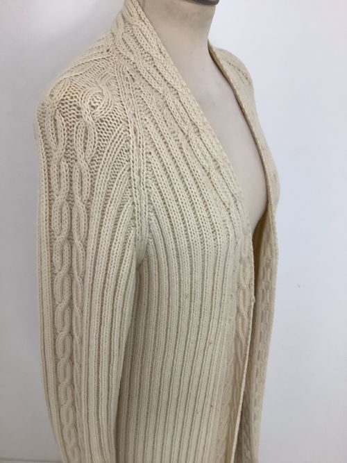 Vintage 1970s handmade cardigan cable knit fisherman chunky wool jacket #V3 — image 5