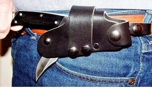 Quick Draw Release Leather Knife Sheath for Buck 110 Knives — image 2