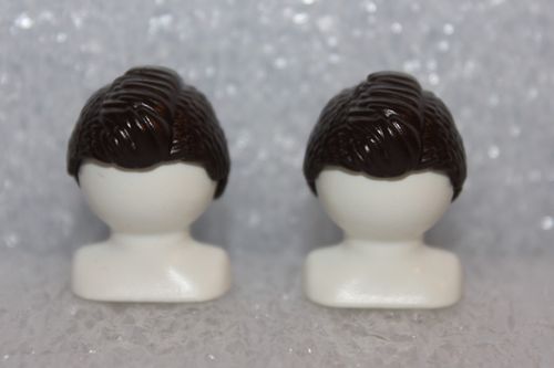 Playmobil Hair 2 x Hair Dark Brown " Gel " Soldiers / ACW — image 1