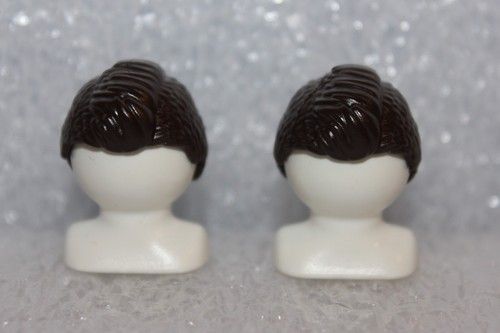 Playmobil Hair 2 x Hair Dark Brown " Gel " Soldiers / ACW
