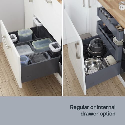 GoodHome Soto Soft-close Deep drawer box (W)500mm Kitchen Drawer Anthracite — image 6