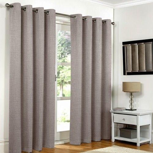 Linen Thick Blackout Curtains Ready Made Eyelet Ring Top Pair Panel +Tie Backs
