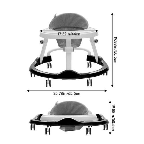 Foldable Baby Walker Toddler First Step Push Along Walk Bouncer Portable Walker