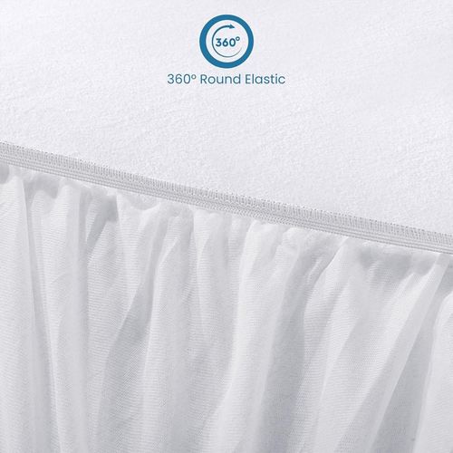 Non-Noisy Waterproof Mattress Protector Fitted Double Bed Cover Anti Allergy Bed — image 3