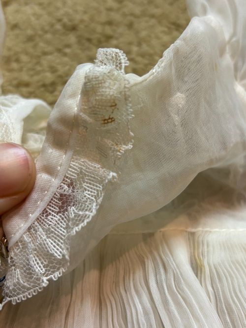 Vintage Carol Joy 50s Baby Baptism Christening Dress Sheer Bonnet Ivory White — image 11