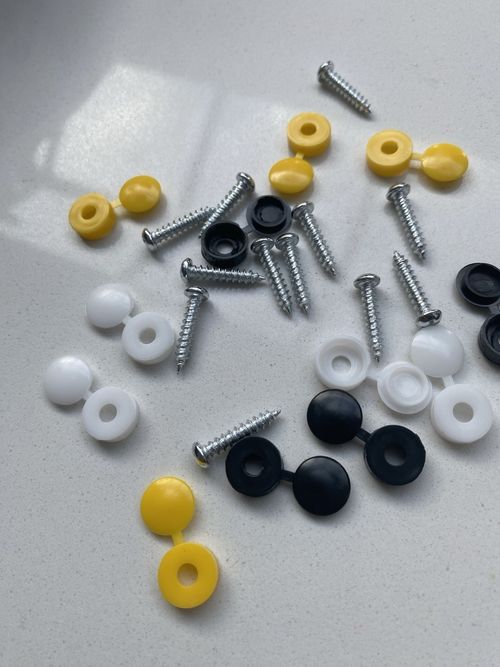 12 x NUMBER PLATE CAR FIXING FITTING KIT SCREWS & CAPS HINGED BLACK YELLOW WHITE — image 6