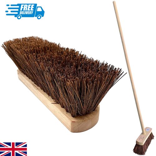 Outdoor Broom with Handle Stiff Yard Garden Hard Brush for Sweeping — image 2