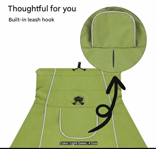 Unisex Fleece Dog Coat/Jacket Size S Olive Green/Orange Built-in Leash Hook