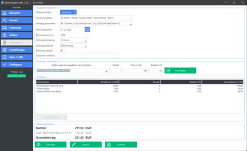 Automotive PDF Invoice Program, Workshop Software, Auto Repair Program, Passenger Car — image 4