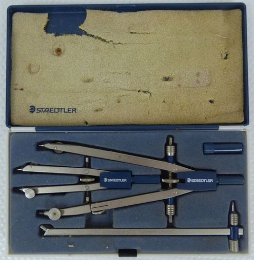 Vintage Staedtler Mars Superbow Compass Drawing Instrument Set Germany Boxed