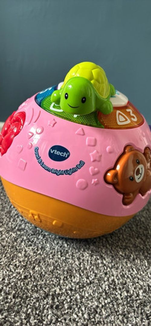 VTech Crawl & Learn Bright Lights Ball Baby Toy Light Ball Pink/Orange
