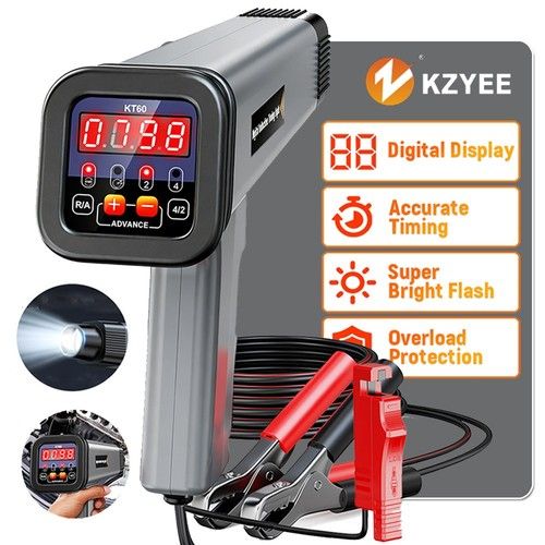 KZYEE KT60 LED Digital Engine Ignition Timing Light 12V Car Ignition Timing Gun