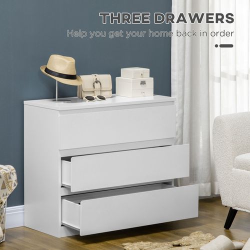 3 Drawer Chest of Drawers Bedroom Storage Dresser Cabinet White Modern Unit — image 5