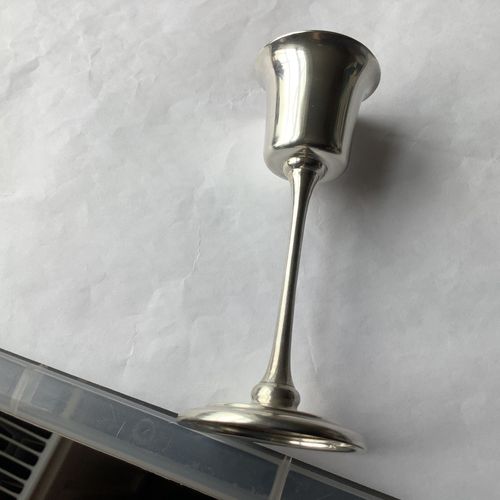 Antique Solid Silver Cordial Goblet Kiddish Cup, William Aitken B’ham  1904 50g — image 11