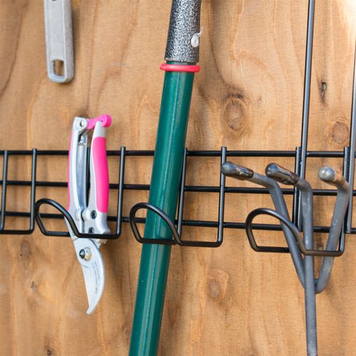 HEAVY DUTY GARDEN TOOL HOLDER WALL RACK WITH HANGER HOOKS GARAGE OUTDOOR SHED — image 9