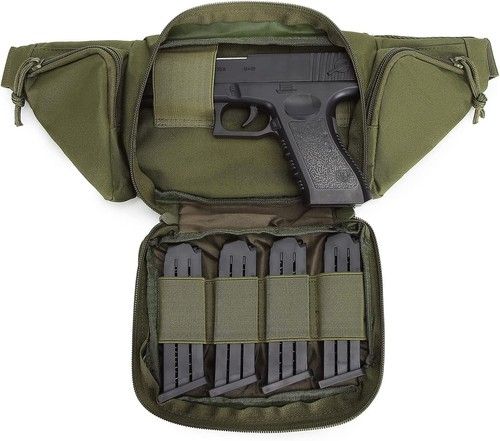Tactical Pistol Bag Waist Handgun Bag Holster Gun Fanny Pack with Magazine Pouch