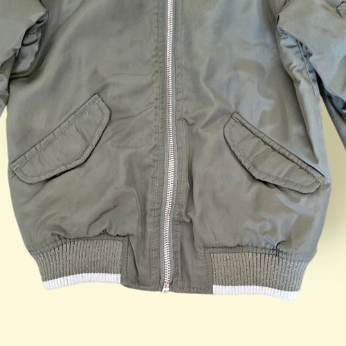 H&J KIDS Green Bomber Jacket Polyester Full Zip Pockets Long Sleeve 2-3Y — image 4