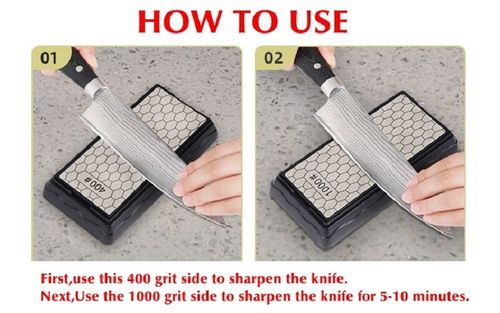 400&1000 LARGE DOUBLE-SIDED DIAMOND SHARPENING STONE SHARPENER GRIT KITCHEN — image 3