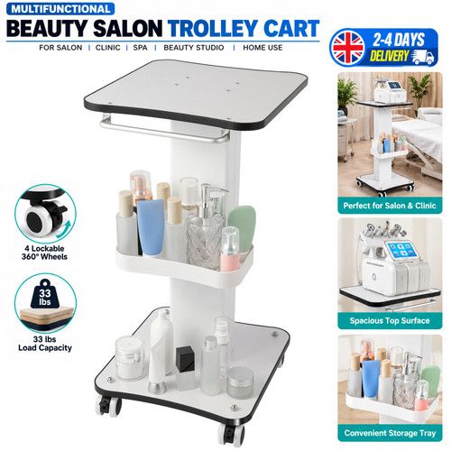 Beauty Salon Stand Rolling Cart SPA Beauty Machine Holder Trolley 3 Tier