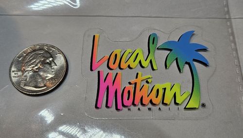 Vintage Local Motion Hawaii Neon Fade Palm Tree VTG 80s 90s Surfing Sticker — image 2
