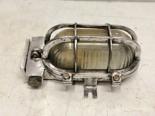 Authentic Antique Eletronaval Aluminium Bulkhead Light Vintage Wall Mount