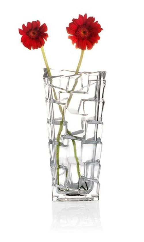 Crystal Look Heavy Glass Bouquet Flower Vase Holder Home Table Elegant Decor